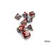 30066 Gemini Red-Steel/white Polyhedral 7-Dice Set (with bonus die)