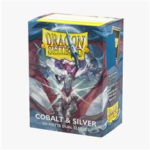 AT-15064 Dragon Shield Dual Matte Sleeves Cobalt & Silver (100 Sleeves)