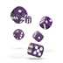 ODD410007 Oakie Doakie Dice D6 Dice 16 mm Marble - Purple (12)