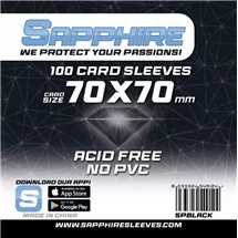 Deck Protector Sapphire Sleeves - Black (70x70mm)