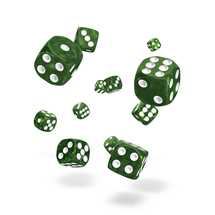 ODD400002 Oakie Doakie Dice D6 Dice 12 mm Marble - Green (36)