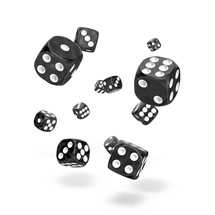 ODD400004 Oakie Doakie Dice D6 Dice 12 mm Marble - Black (36)