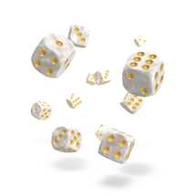 ODD400005 Oakie Doakie Dice D6 Dice 12 mm Marble - White (36)