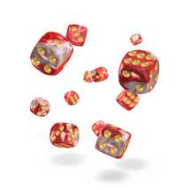 ODD400035 Oakie Doakie Dice D6 Dice 12 mm Gemidice - Red Sky (36)