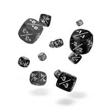 ODD400049 Oakie Doakie Dice D6 Dice 12 mm Marble/Gemidice Positive & Negative - Black (14)