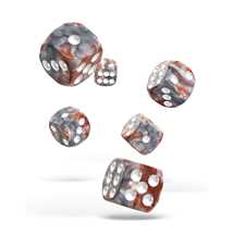 ODD410032 Oakie Doakie Dice D6 Dice 16 mm Gemidice - Silver-Rust (12)