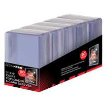 E-15285 3" X 4" Super Thick 130PT Toploader with Thick Card Sleeves 50ct