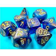 30055 Set di Dadi Lab6 Borealis Azurite/gold 8-Die Set