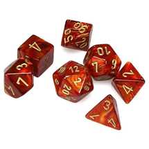 20414 Scarab® Mini-Polyhedral Scarlet™/gold 7-Die Set