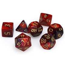 20626 Gemini® Mini-Polyhedral Purple-Red/gold 7-Die Set set