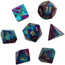 20649 Gemini® Mini-Polyhedral Purple-Teal/gold 7-Die Set