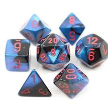 20658 Gemini® Mini-Polyhedral Black-Starlight™/red 7-Die Set